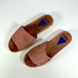 Verbenas Women's  Suede  Pink Andrea Slide Sandals